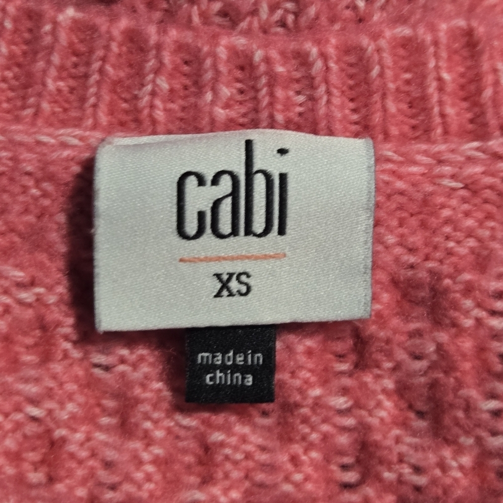 Cabi Womens Pink Cable Knit Crewneck Elsa Sweater Size XS - Picture 7 of 8
